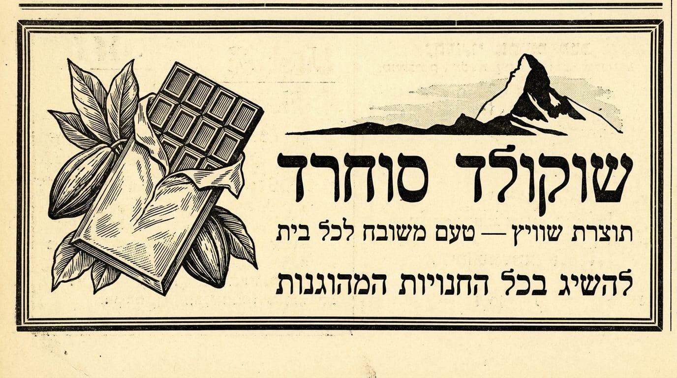 מודעת שוקולד סוחרד , תוצרת שוויץ