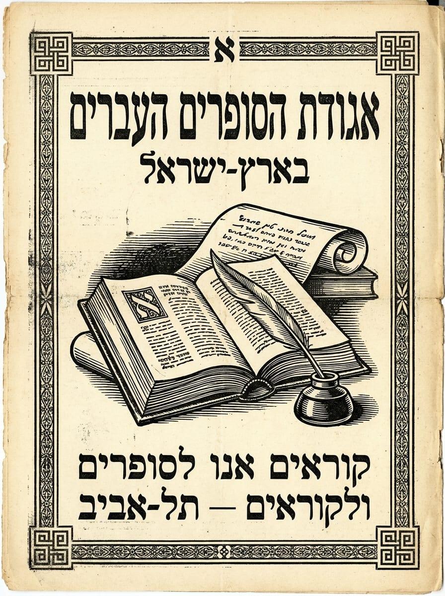 מודעת אגודת הסופרים העברים