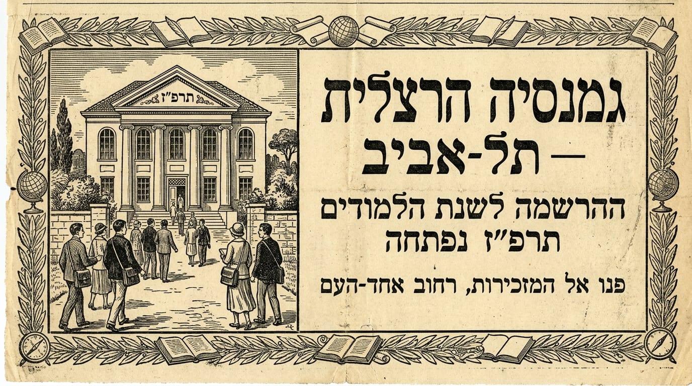 מודעת גמנסיה הרצליה בתל-אביב