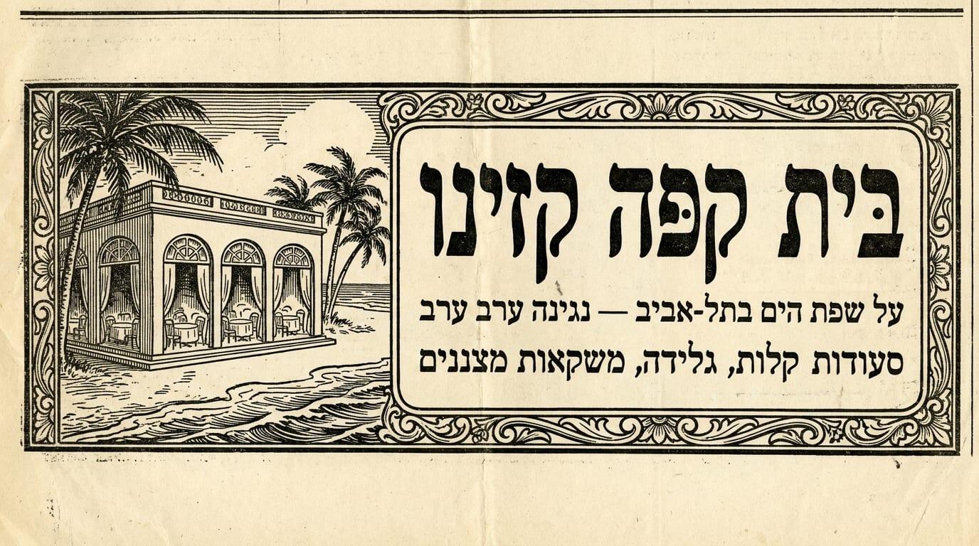 מודעת תקופה: בית קפה קזינו, תל-אביב