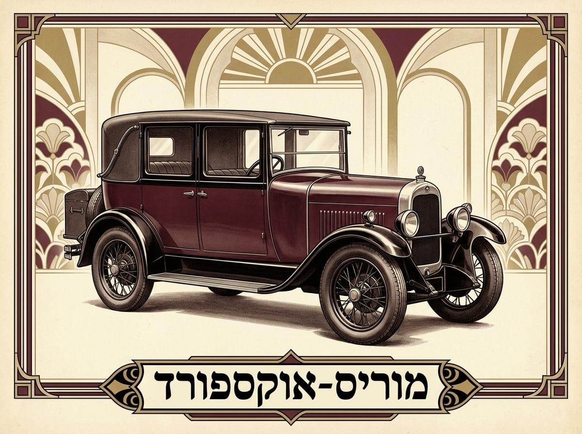 איור: מכונית סגורה בת ארבעה מושבים מן הדגם החדש